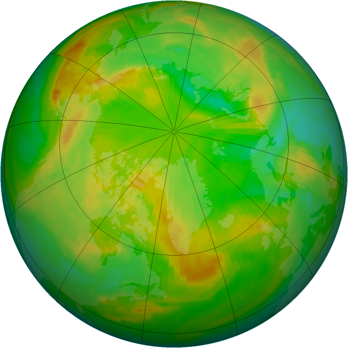 Arctic ozone map for 22 June 1998